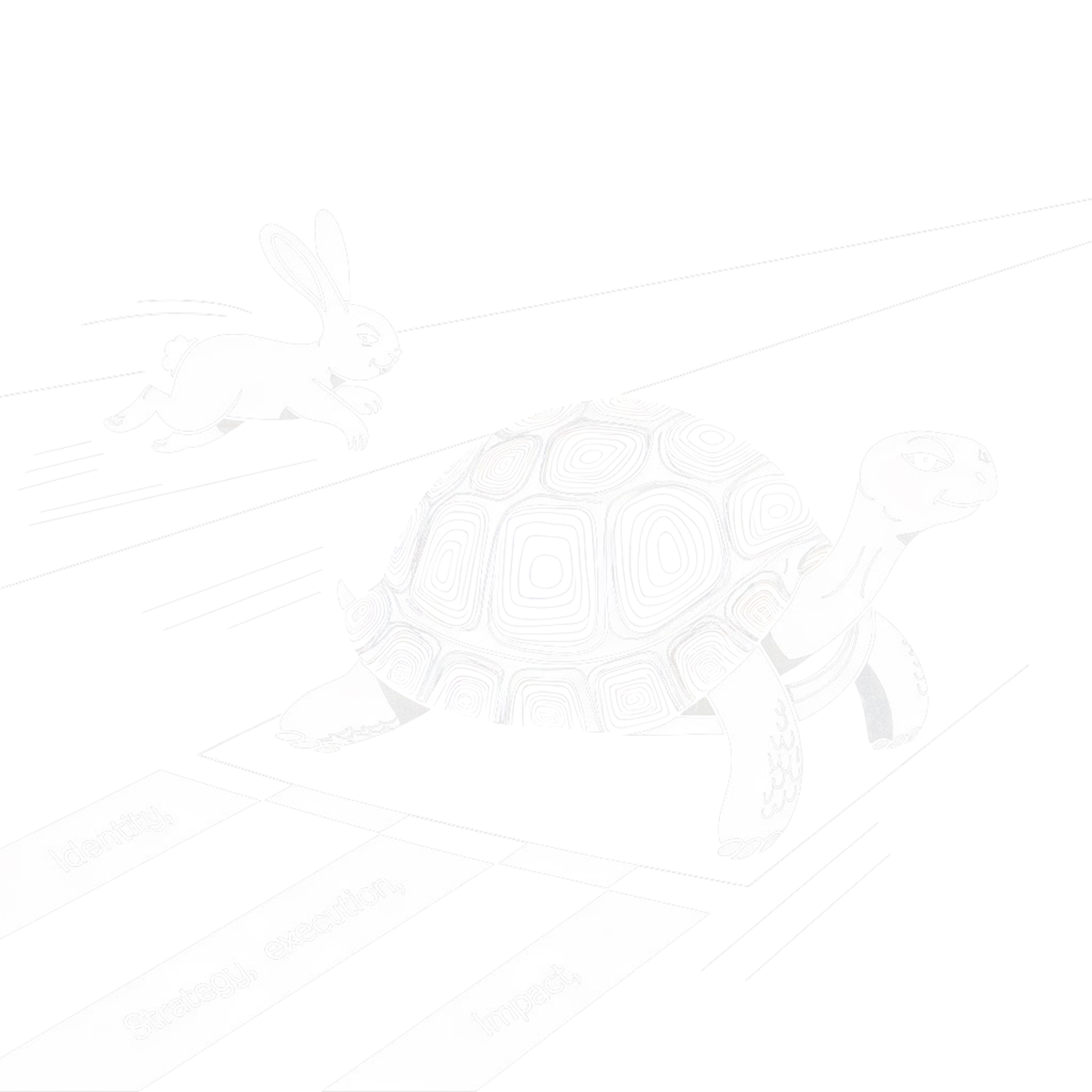 Tortoise preparing with strategy