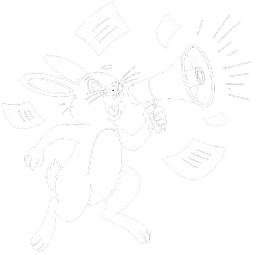 Rabbit representing Yelling his plane